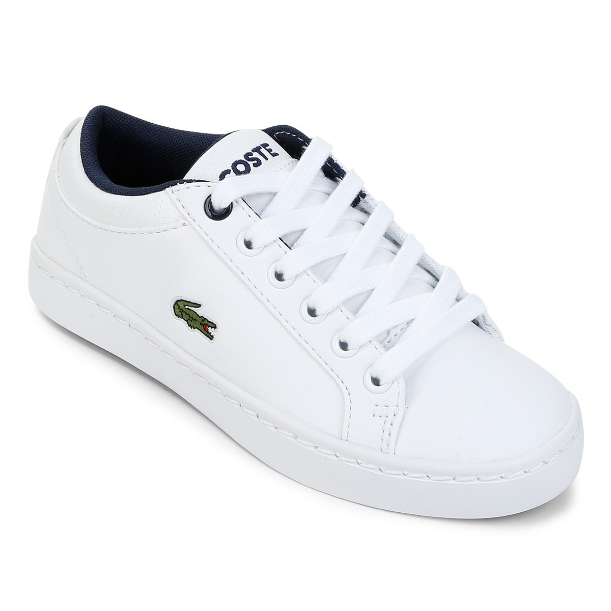 Tênis Infantil Lacoste Straightset Lace - Branco Menor preço em Tênis Infantil Lacoste Straightset Lace - Branco