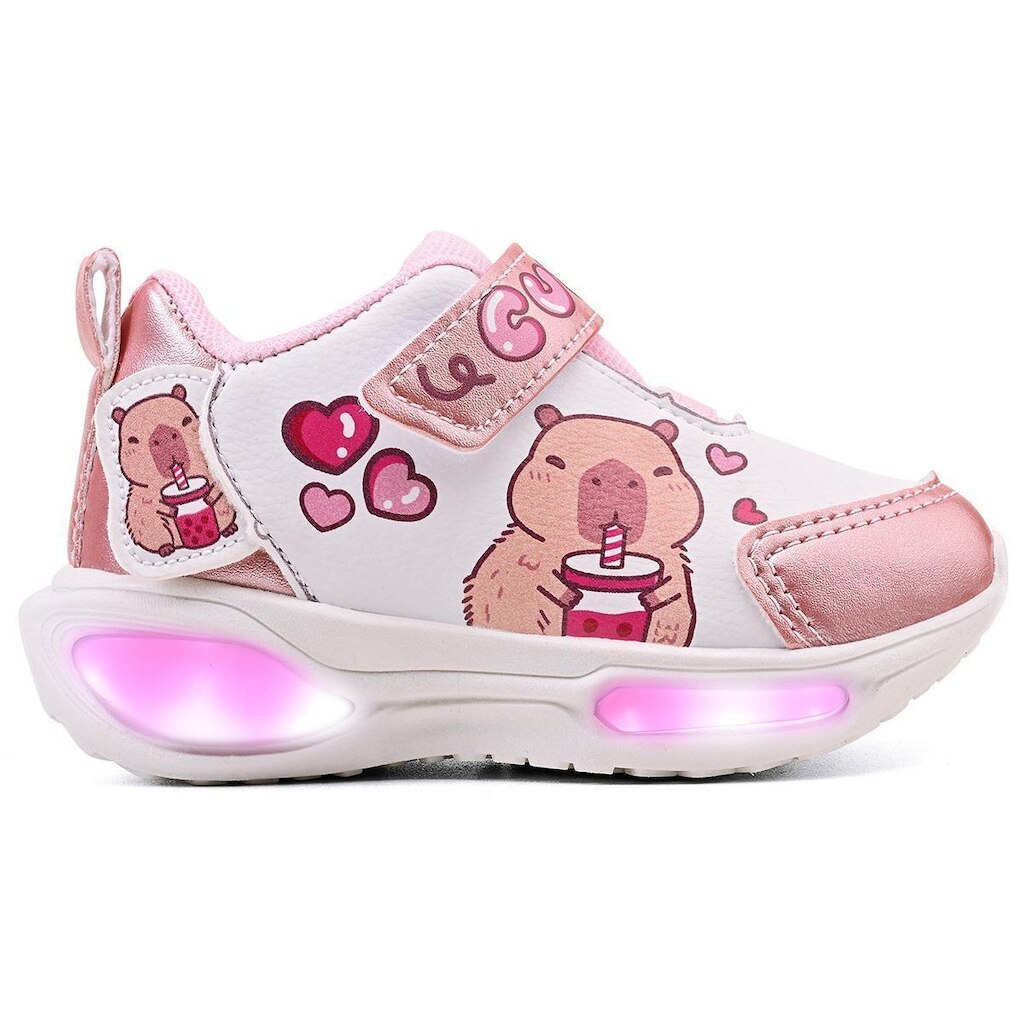 Tênis Infantil Luzinha Capivara Minipé Feminino Menina