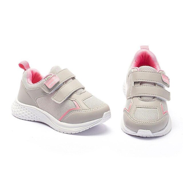 Tênis Infantil Menina Casual Confortável Cinza Rosa