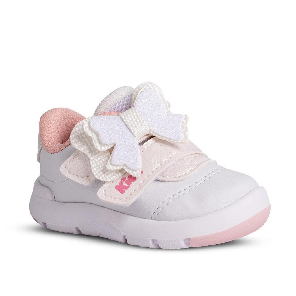 Tênis Infantil Menina Kidy Colors Casual Equilíbrio Branco Laço Delicado Primeiros Passos