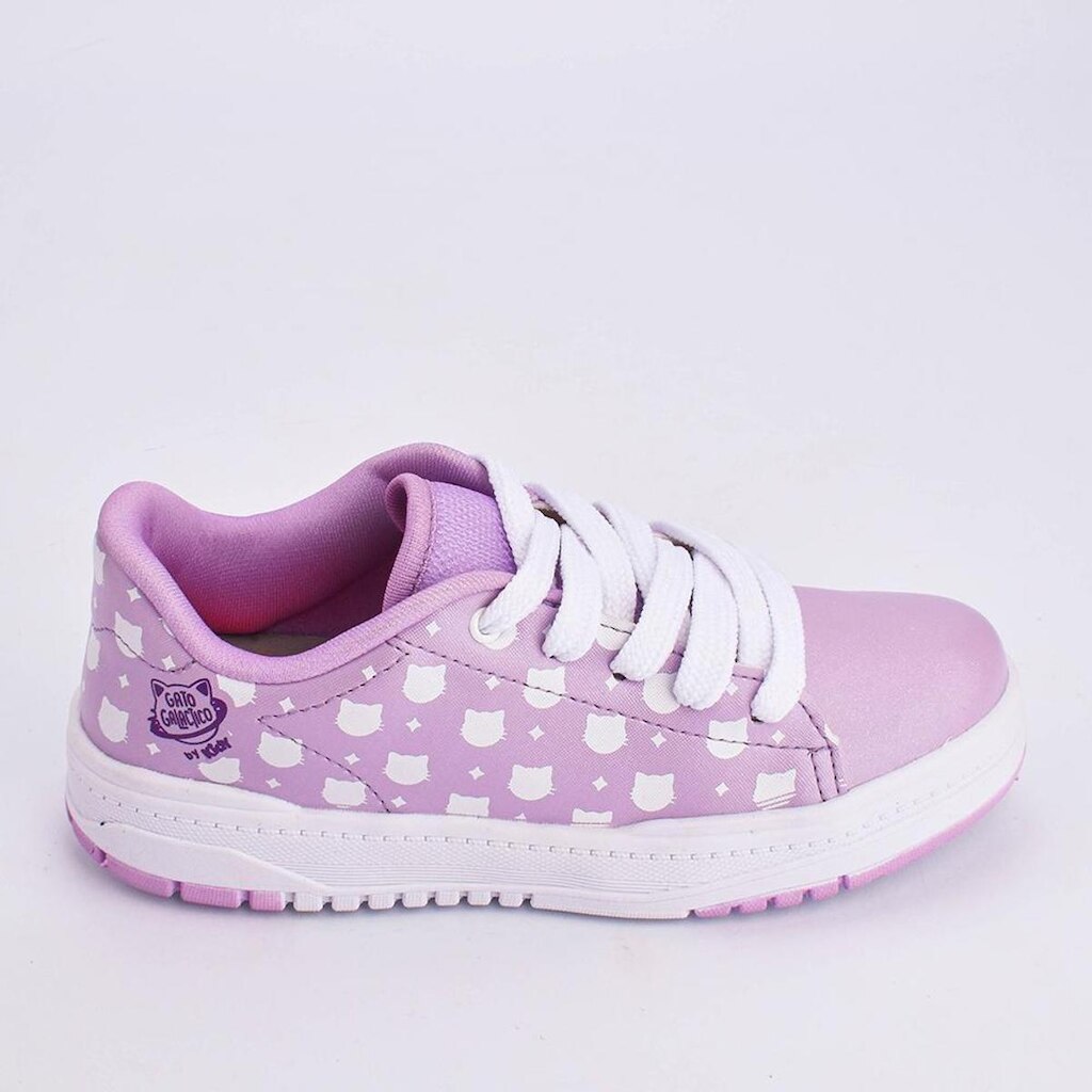 Tênis Infantil Menina Kidy Gato Galáctico K360 Respitec Lavanda Delicado Moderno Confortável Casual