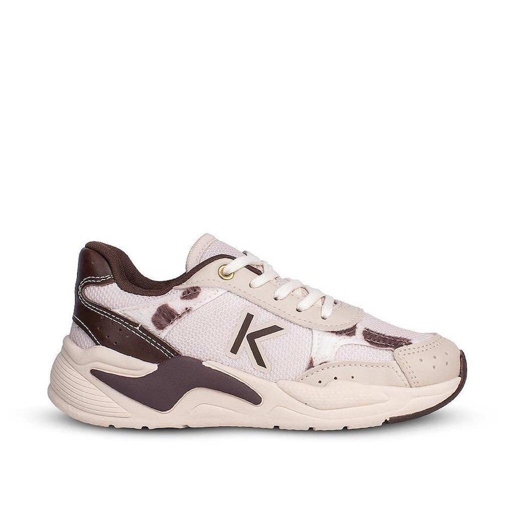 Tênis Infantil Menina Kidy K360 Casual Retro Marfim Marrom