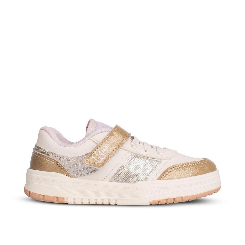 Tênis Infantil Menina Kidy K360 Respitec Off White Ouro Casual Confortável Leve Anatômico
