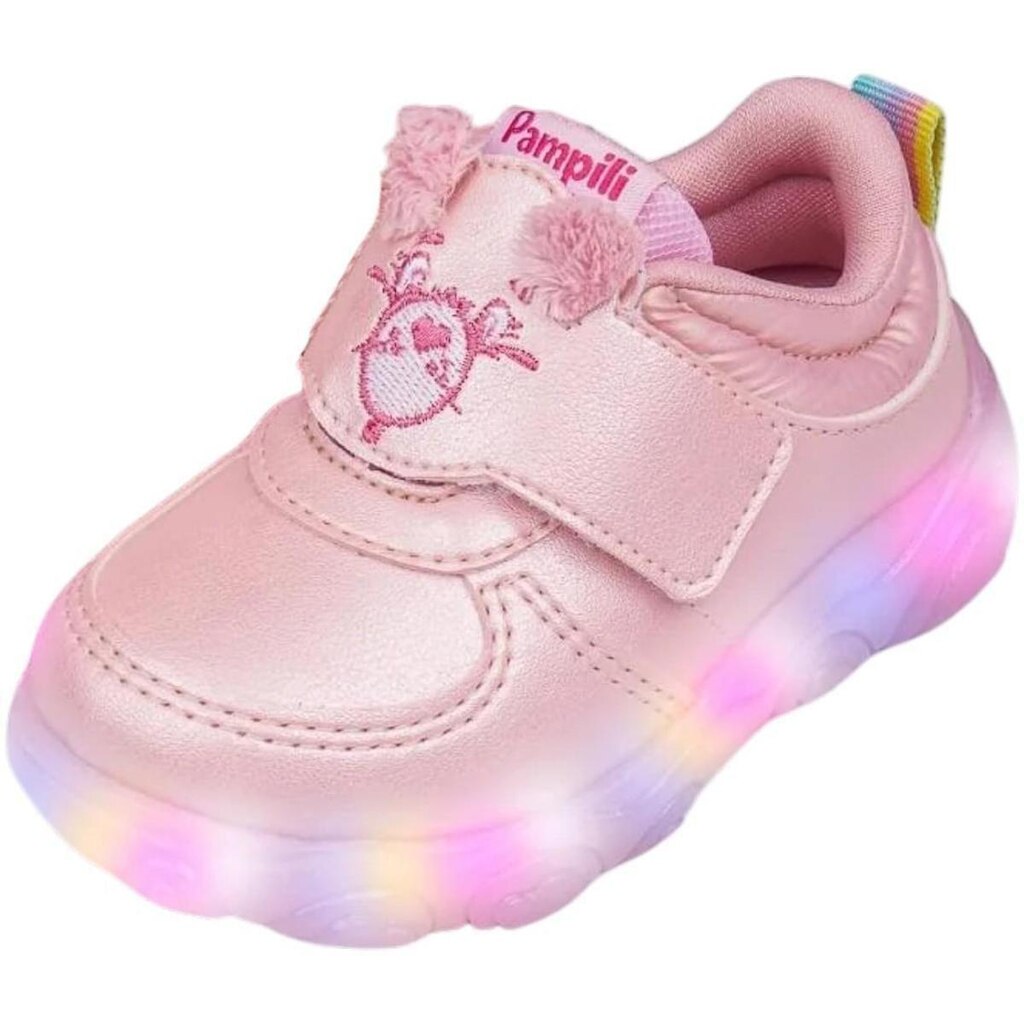Tenis Infantil Menina Leve Orelhinhas Macias Luz LED Pampili
