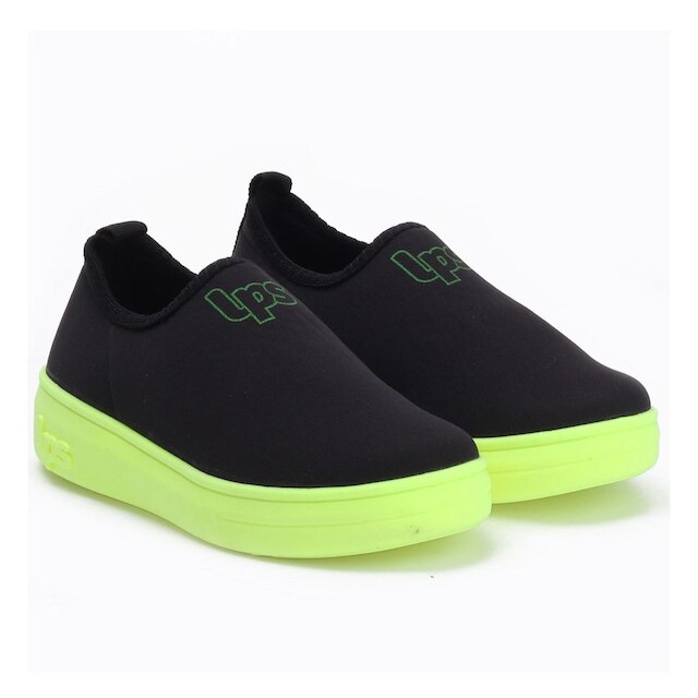 Tênis Infantil Menina Lps Shine Preto/Pink/Amarelo Neon