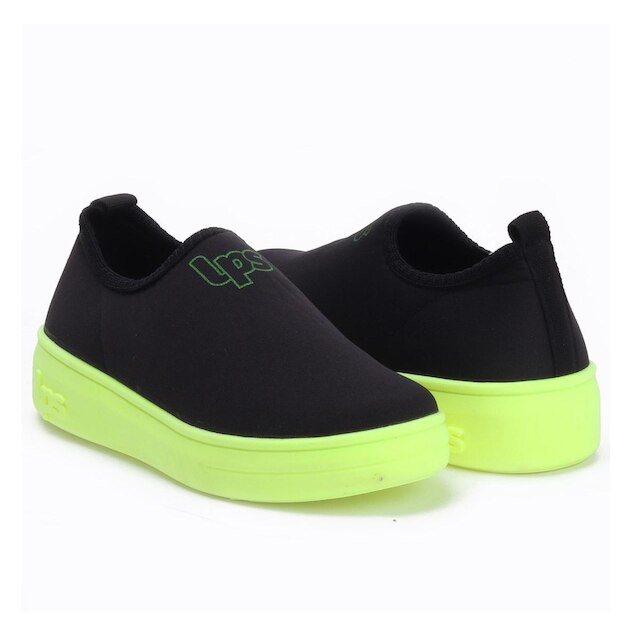Tênis Infantil Menina Lps Shine Preto/Pink/Amarelo Neon