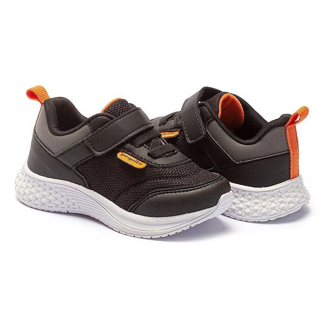Tênis Infantil Menino Jogging Preto Casual Pequito