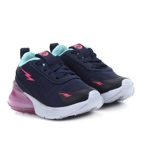 Tênis Infantil Mini-Pé Bolha Feminino - Marinho+Pink