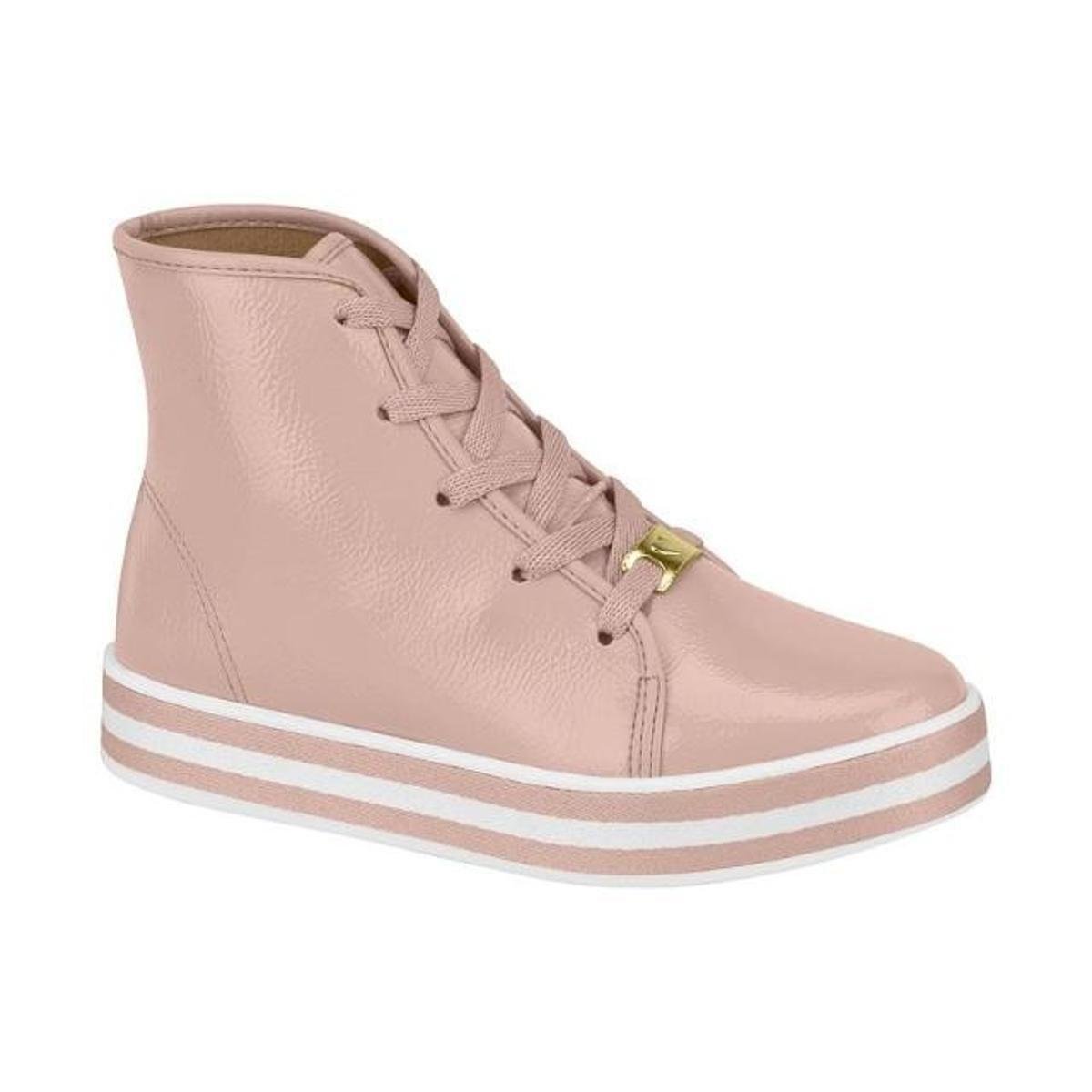 Tênis Infantil Molekinha Flatform Cano Alto Feminina - Nude Menor preço em Tênis Infantil Molekinha Flatform Cano Alto Feminina - Nude