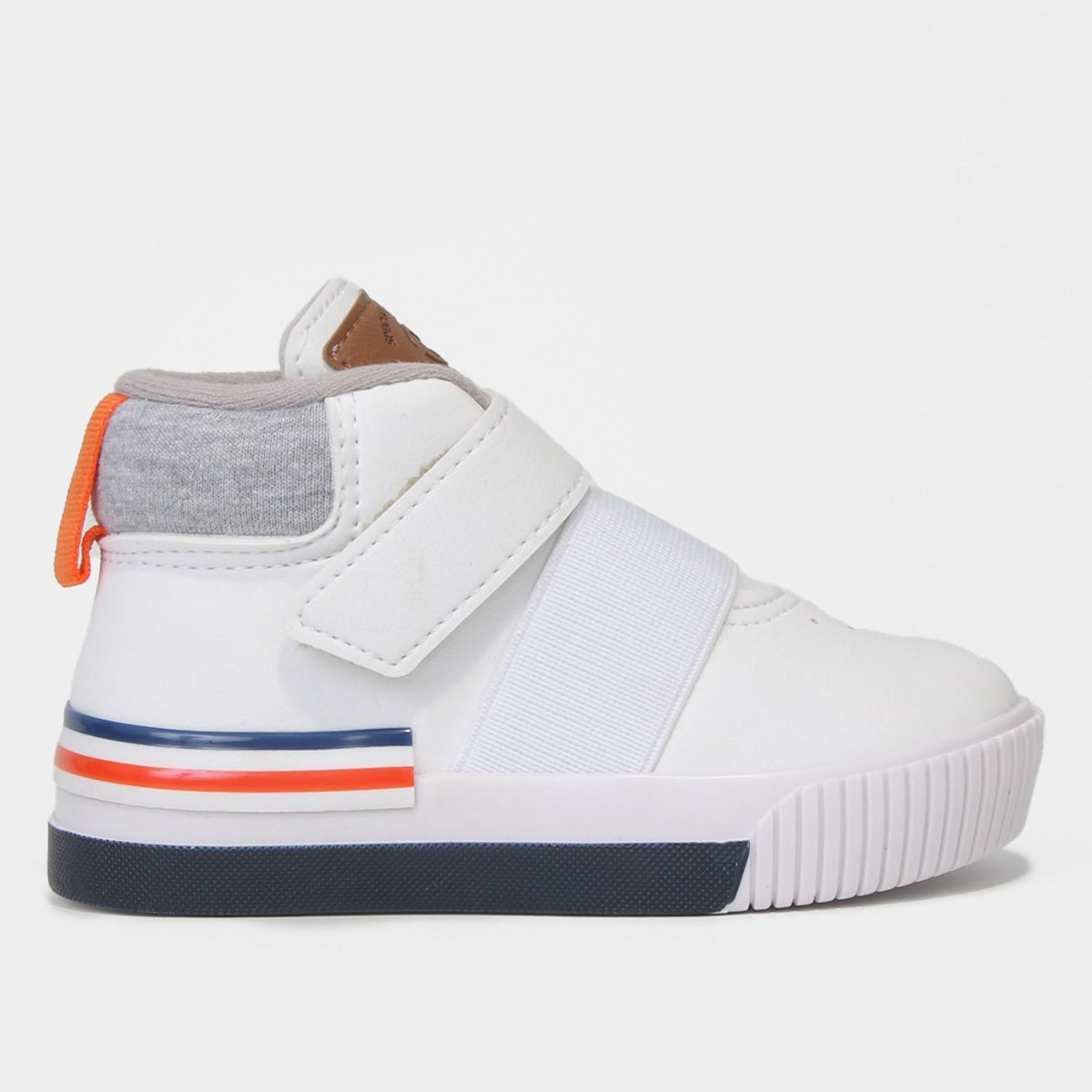 Tênis Infantil Molekinho Cano Médio Elástico Masculino - Branco+Cinza Menor preço em Tênis Infantil Molekinho Cano Médio Elástico Masculino - Branco+Cinza