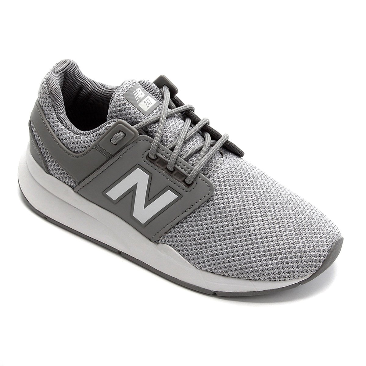 new balance cinza com branco