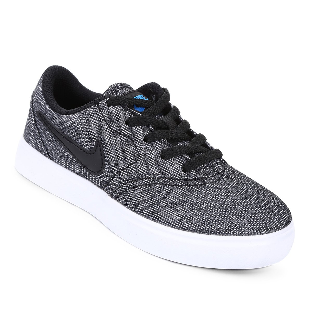 Tênis Infantil Nike SB Check Cnvs - Preto+Azul Menor preço em Tênis Infantil Nike SB Check Cnvs - Preto+Azul