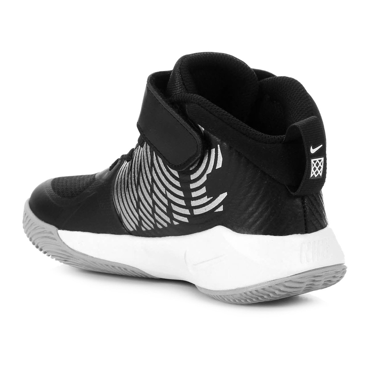 Tênis Infantil Nike Team Hustle Cano Médio Masculino - Preto+Prata | Zattini