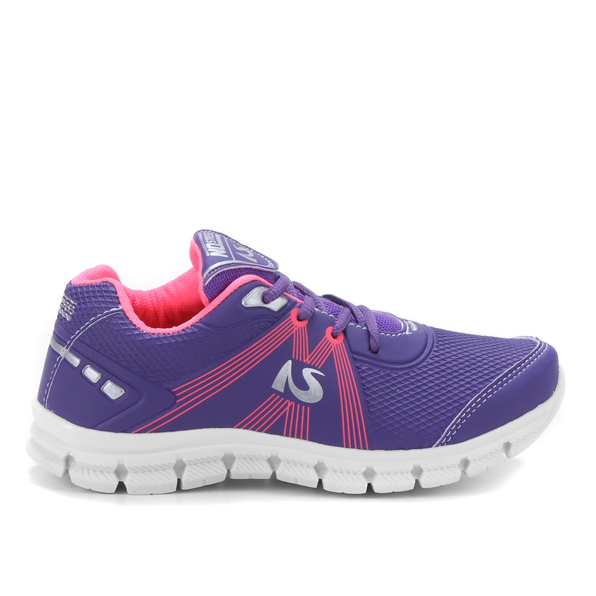 Tênis Infantil No Stress Feminino - Pink+Roxo Menor preço em Tênis Infantil No Stress Feminino - Pink+Roxo