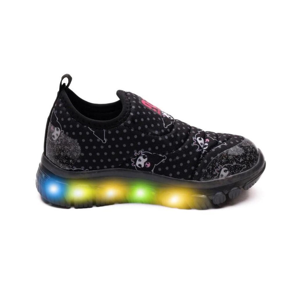 Tênis Infantil Novopé Luzes Led Kuromi Calce Fácil