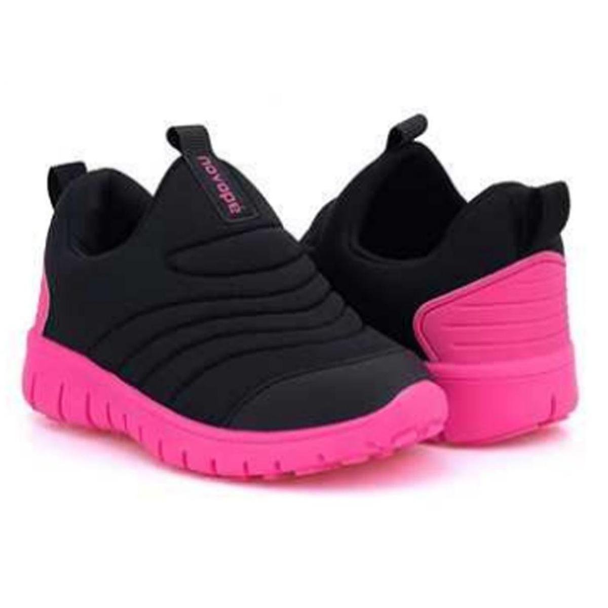 Tênis Infantil Novope Menina Confortável 11263 Preto/Rosa - Preto Menor preço em Tênis Infantil Novope Menina Confortável 11263 Preto/Rosa - Preto