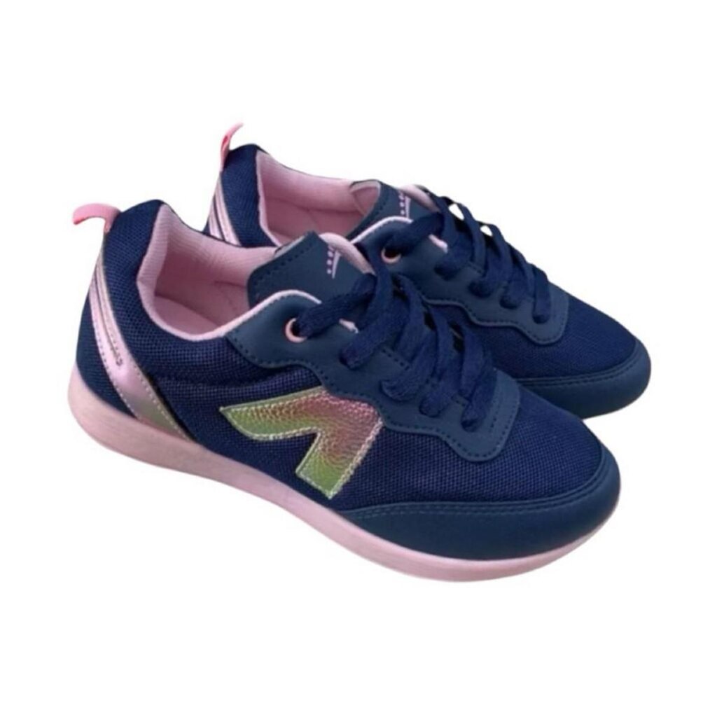 Tênis Infantil Ortopasso Jogging Menina Azul Marinho