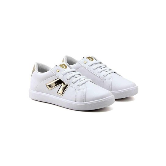 Tênis Infantil Ortopasso New Stars 97546 28/32 Branco/Ouro
