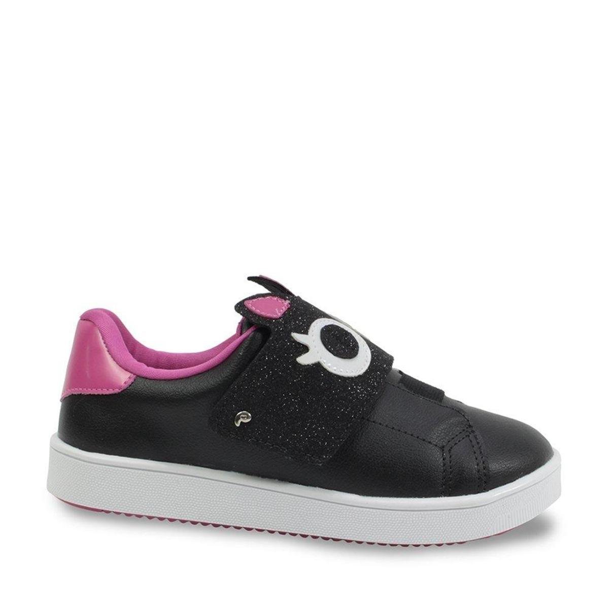 tenis pampili preto com rosa