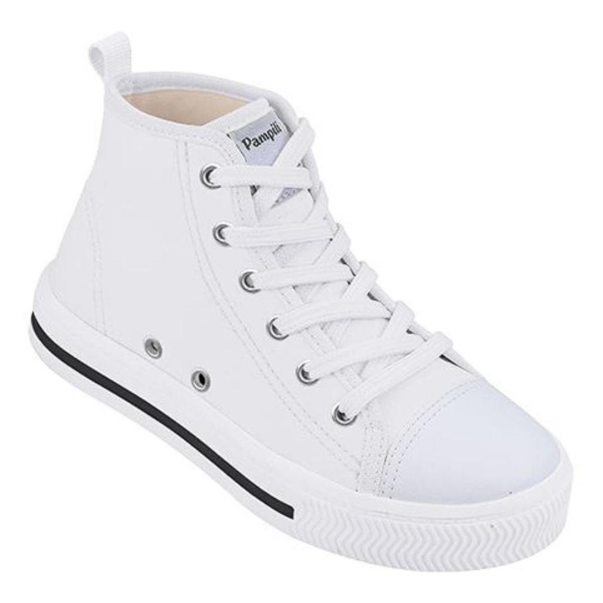 Tênis Infantil Pampili Easy 729.002 Cano Alto Juvenil - Branco Menor preço em Tênis Infantil Pampili Easy 729.002 Cano Alto Juvenil - Branco