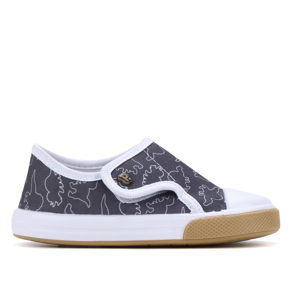 Tênis Infantil Pimpolho Confort Dino Masculino - Cinza+Branco Menor preço em Tênis Infantil Pimpolho Confort Dino Masculino - Cinza+Branco