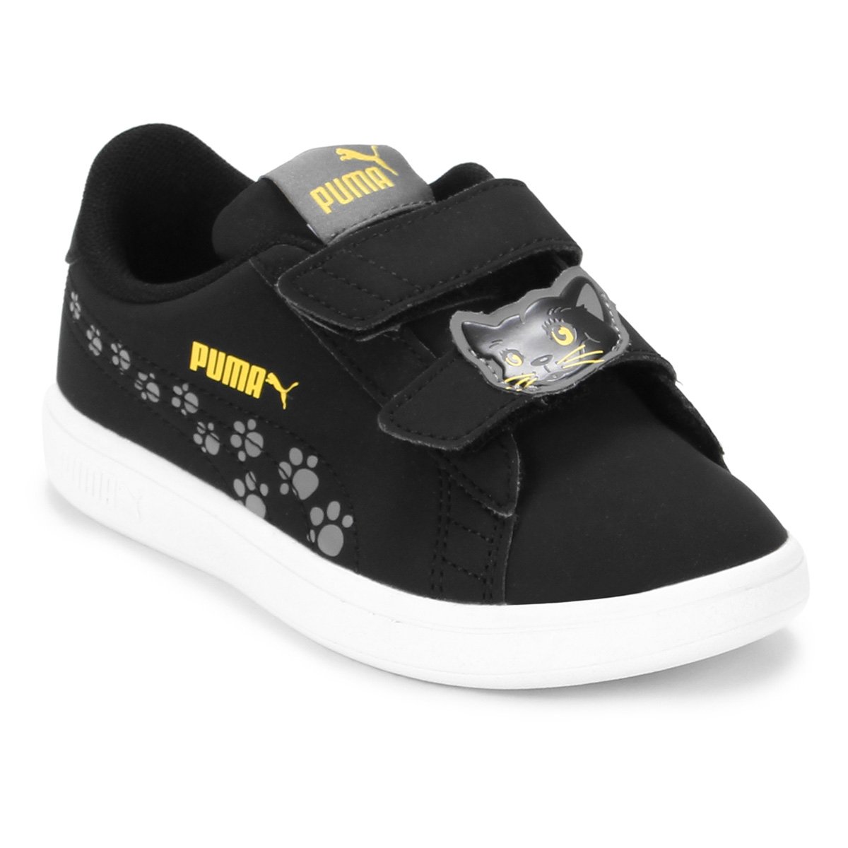 Tênis Infantil Puma Smash v2 Animals V PS - Preto+Cinza Menor preço em Tênis Infantil Puma Smash v2 Animals V PS - Preto+Cinza