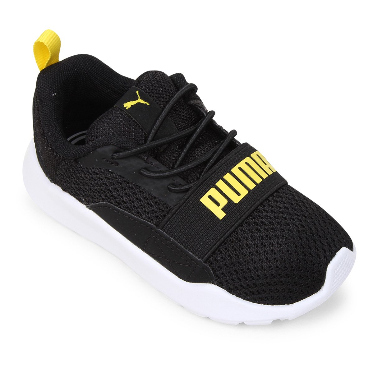 Tênis Infantil Puma Wired AC - Preto+Amarelo Menor preço em Tênis Infantil Puma Wired AC - Preto+Amarelo