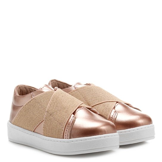 Tênis Infantil Shoestock Metalizado Feminino - Cobre