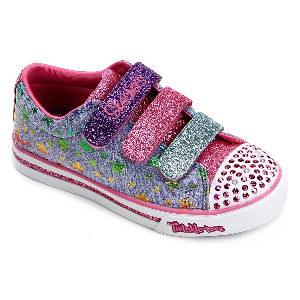 Tênis Infantil Skechers Sparkle Glitz Starry Party Feminino - Azul Menor preço em Tênis Infantil Skechers Sparkle Glitz Starry Party Feminino - Azul