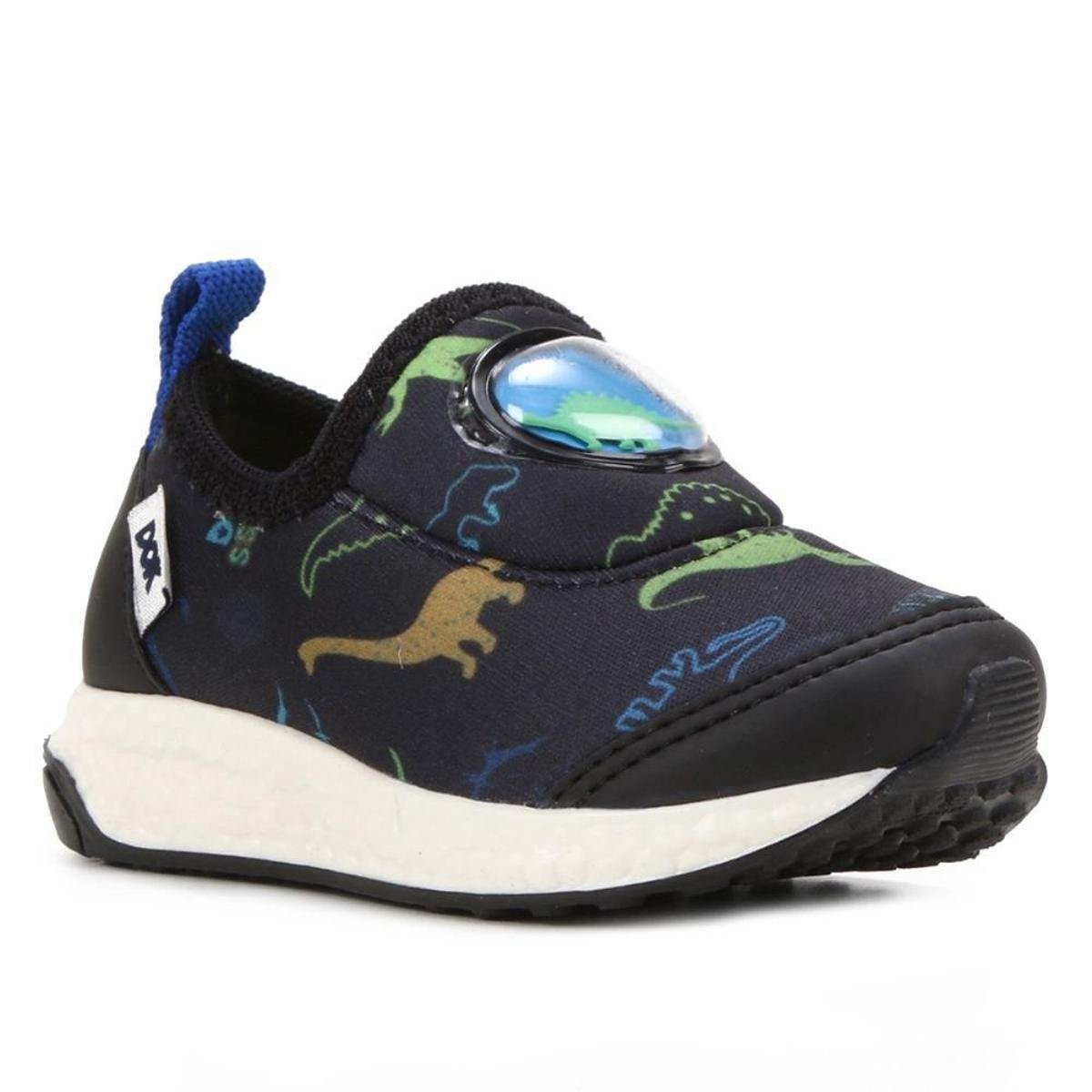 Tênis Infantil Slip On Dok Soft Dinossauros - Preto Menor preço em Tênis Infantil Slip On Dok Soft Dinossauros - Preto