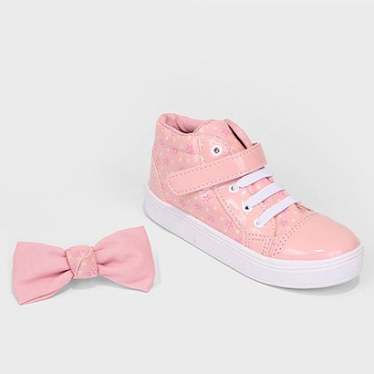 Tênis Infantil Tininha Floral Cano Médio Menina - Feminino