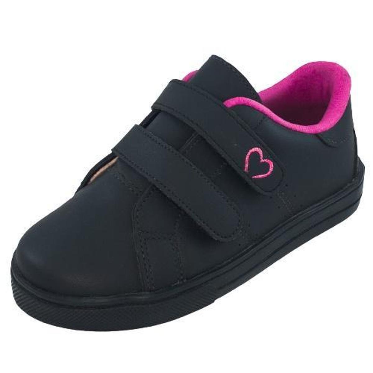 Tênis Infantil Voltas as Aulas Tênis Escolar Menina Tênis - Preto+Pink Menor preço em Tênis Infantil Voltas as Aulas Tênis Escolar Menina Tênis - Preto+Pink