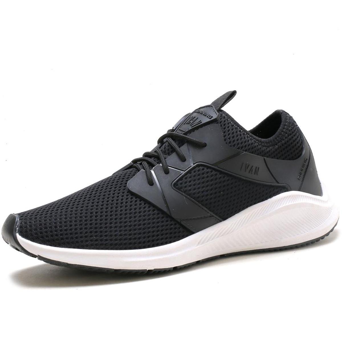 Tênis Ivan Running Technology Feminino - Preto+Branco Menor preço em Tênis Ivan Running Technology Feminino - Preto+Branco