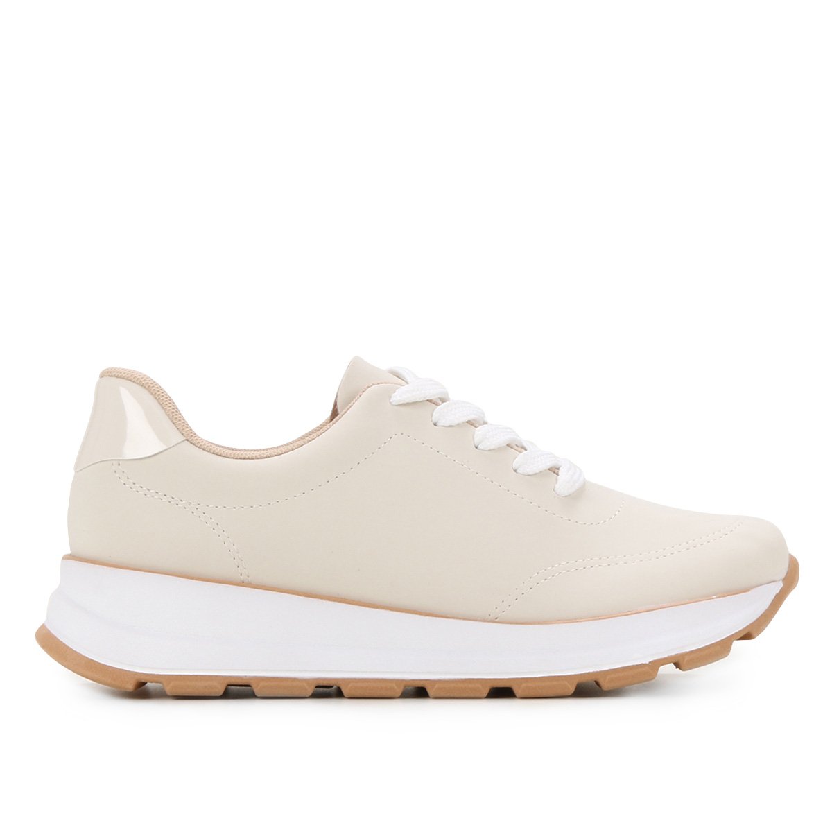 Tênis Jogging Beira Rio Nobuck Feminino - Off White Menor preço em Tênis Jogging Beira Rio Nobuck Feminino - Off White