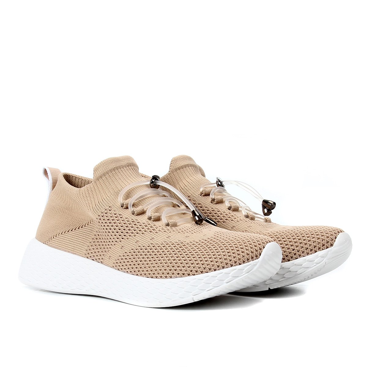 Tênis Jorge Bischoff Jogging Knit Feminino - Bege Menor preço em Tênis Jorge Bischoff Jogging Knit Feminino - Bege