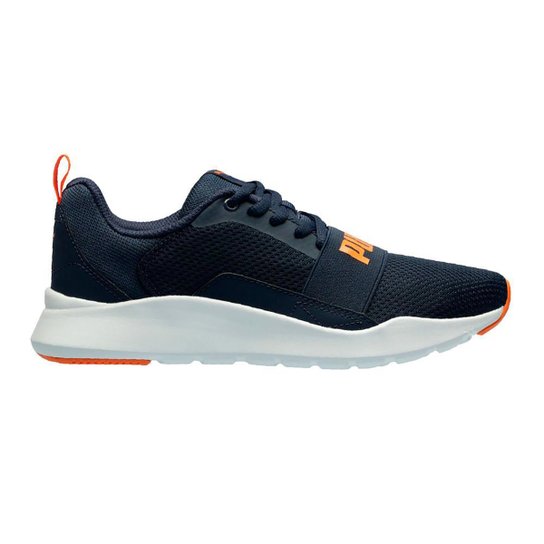 Tênis Juvenil Puma Wired Run BDP - Marinho+Laranja