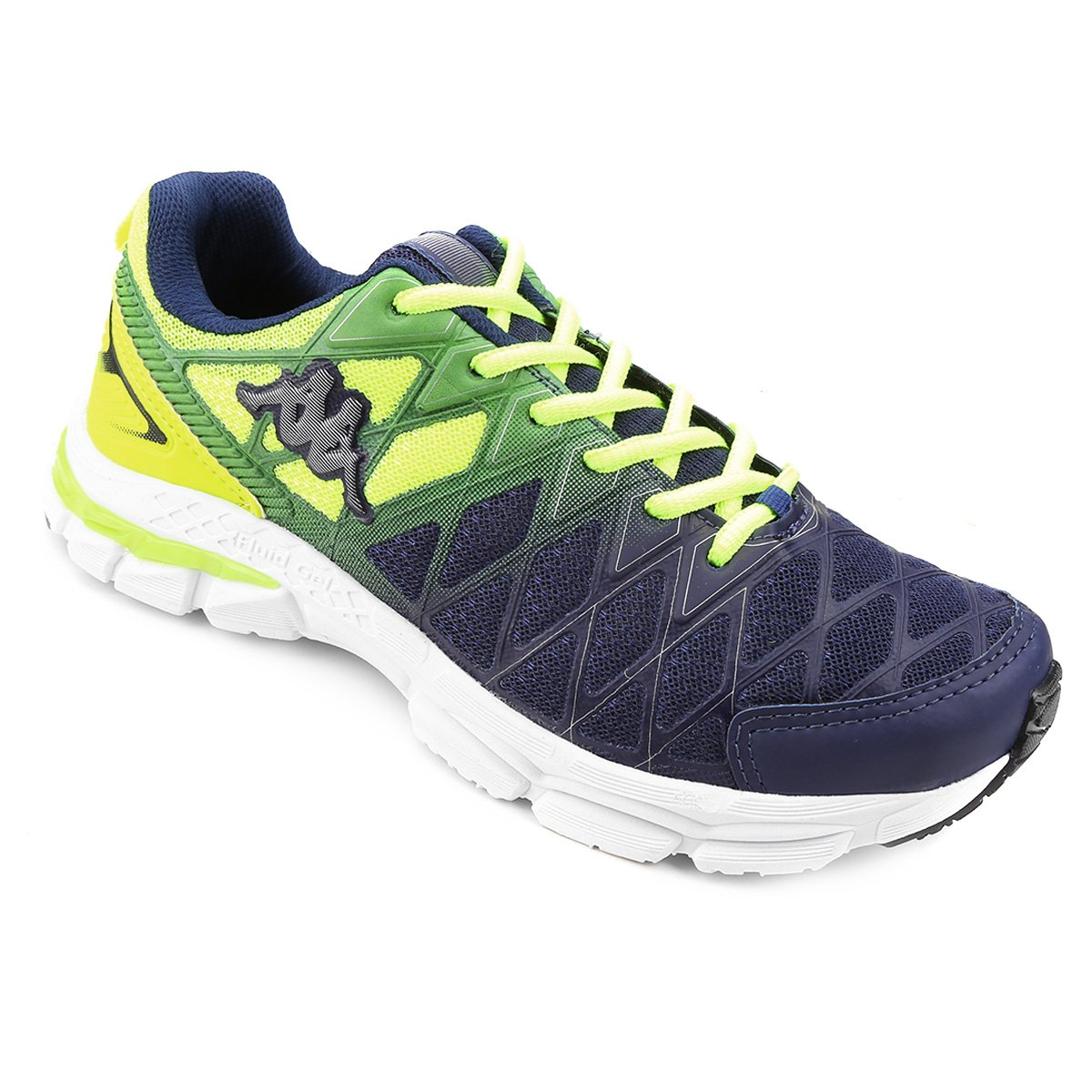 Tênis Kappa Impact Masculino - Azul+Verde Limão Menor preço em Tênis Kappa Impact Masculino - Azul+Verde Limão