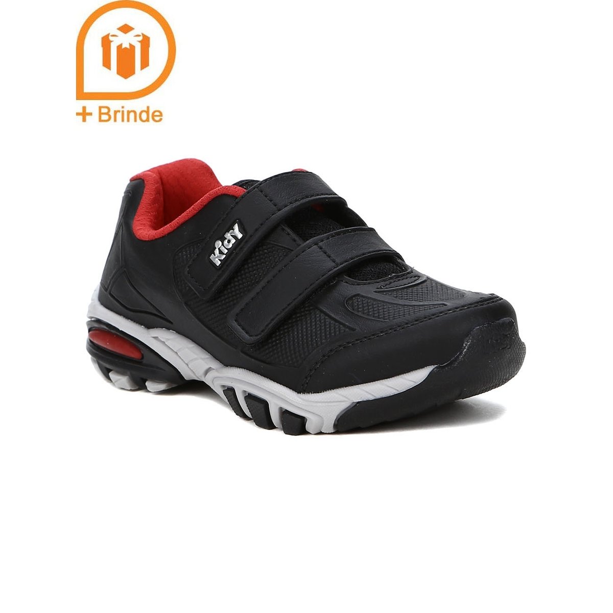 Tênis Kidy Play com Carrinho Infantil Para Menino - Preto/vermelho - Preto  | Zattini