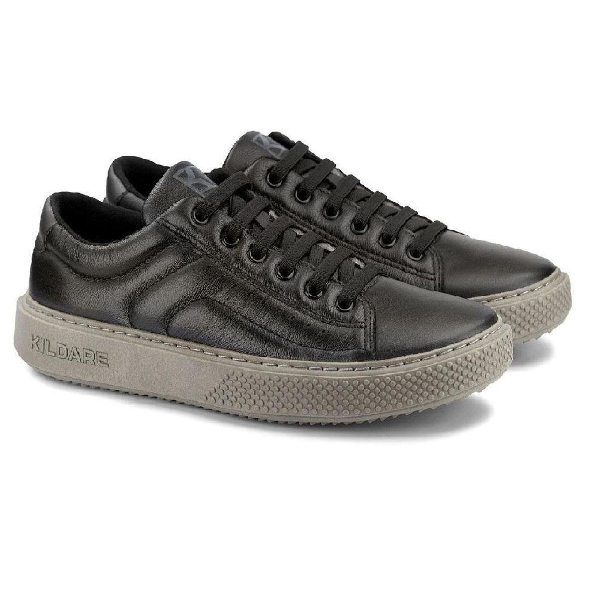 Tênis KILDARE G900 Street Masculino Couro Cadarço Casual - Preto+Cinza Menor preço em Tênis KILDARE G900 Street Masculino Couro Cadarço Casual - Preto+Cinza