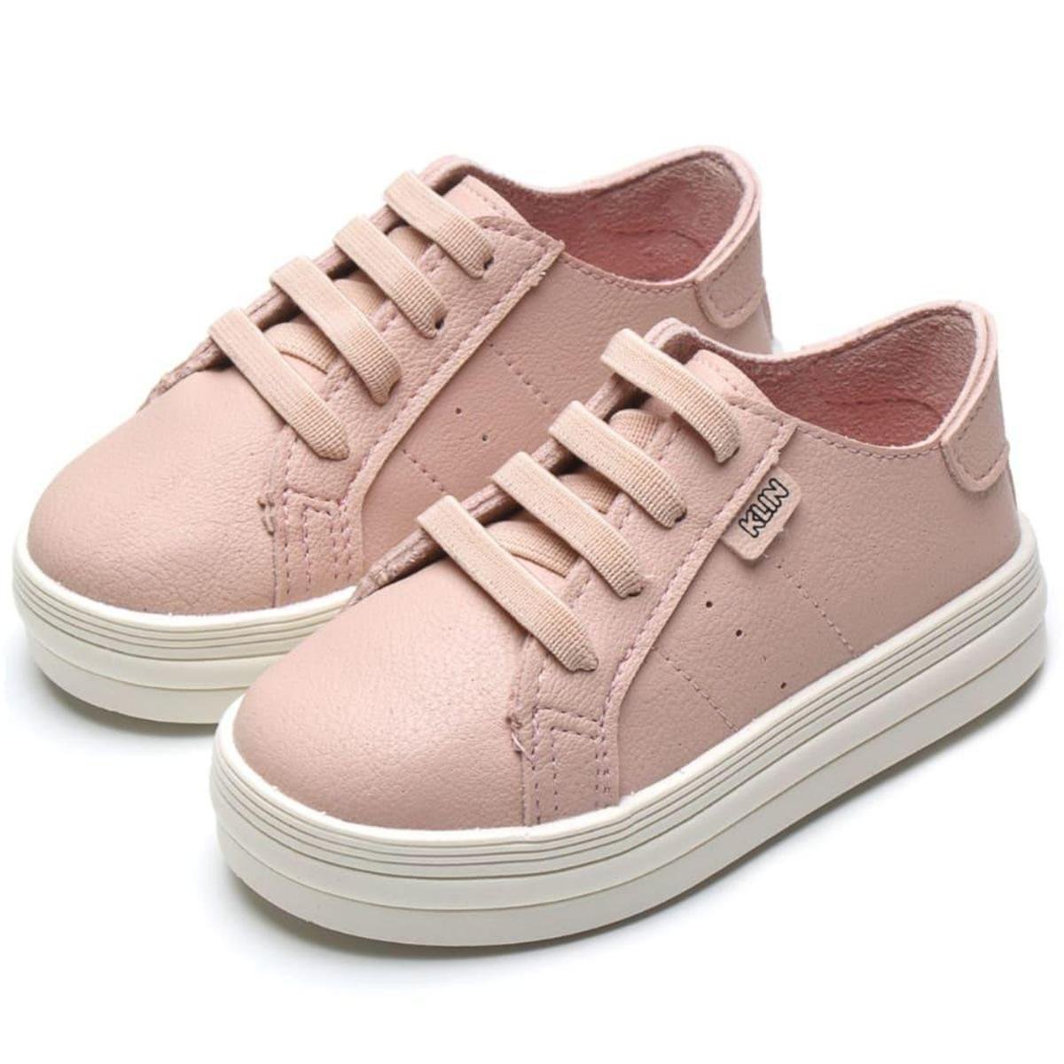 Tênis Infantil Klin Mini Moon Mamãe e Eu 054 Branco/Rosa Claro/Azul Candy |  Klin