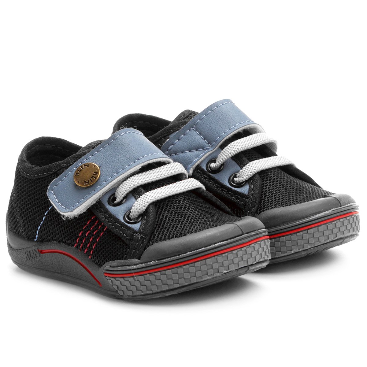 Tênis Klin Toy Velcro - Preto+Grafite | Zattini