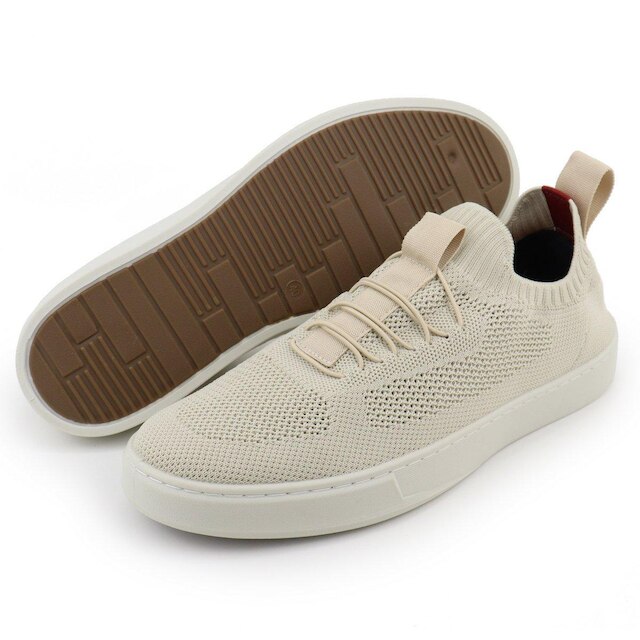 Tênis Knit Casual Masculino Slip On Malha Respirável Sem Cadarço Super Leve e Confortável