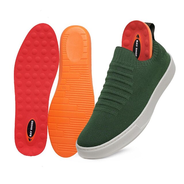 Tênis Knit Casual Masculino Slip On Malha Respirável Sem Cadarço Super Leve e Confortável
