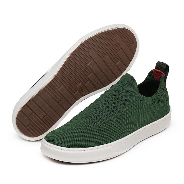 Tênis Knit Casual Masculino Slip On Malha Respirável Sem Cadarço Super Leve e Confortável