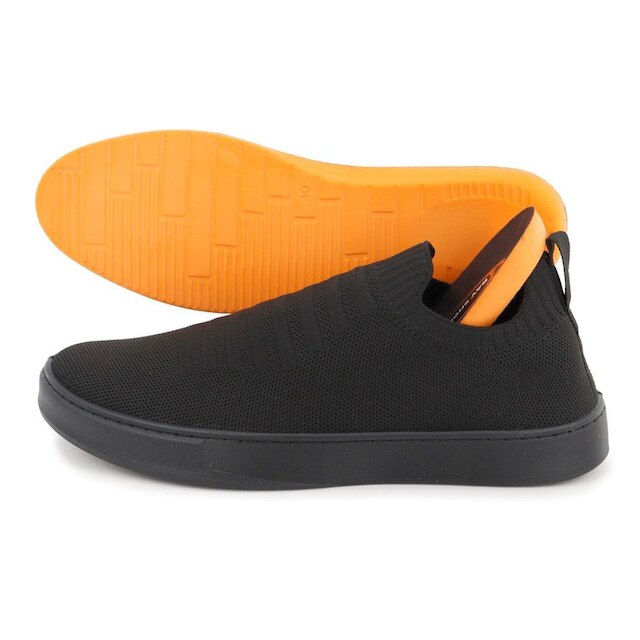 Tênis Knit Trançado Casual Masculino Slip On Malha Respirável Sem Cadarço Super Leve e Confortável