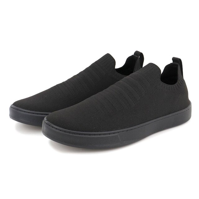 Tênis Knit Trançado Casual Masculino Slip On Malha Respirável Sem Cadarço Super Leve e Confortável