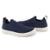 Tênis Knit Trançado Casual Masculino Slip On Malha Respirável Sem Cadarço Super Leve e Confortável - Azul+Marinho