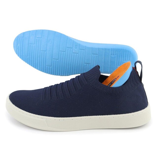 Tênis Knit Trançado Casual Masculino Slip On Malha Respirável Sem Cadarço Super Leve e Confortável