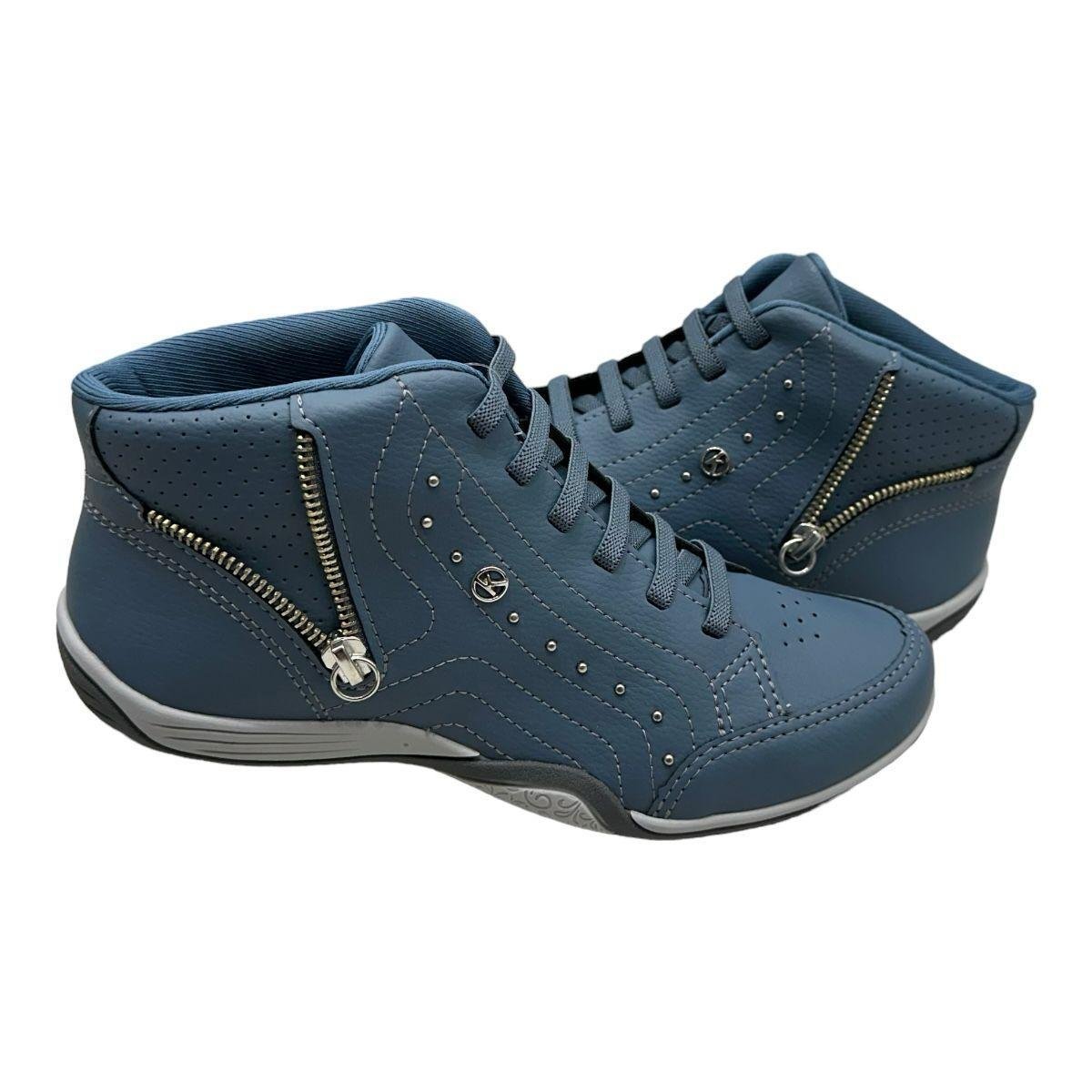 Tênis Kolosh C3682 Confortavel Cano Alto Bota Elastico Ziper