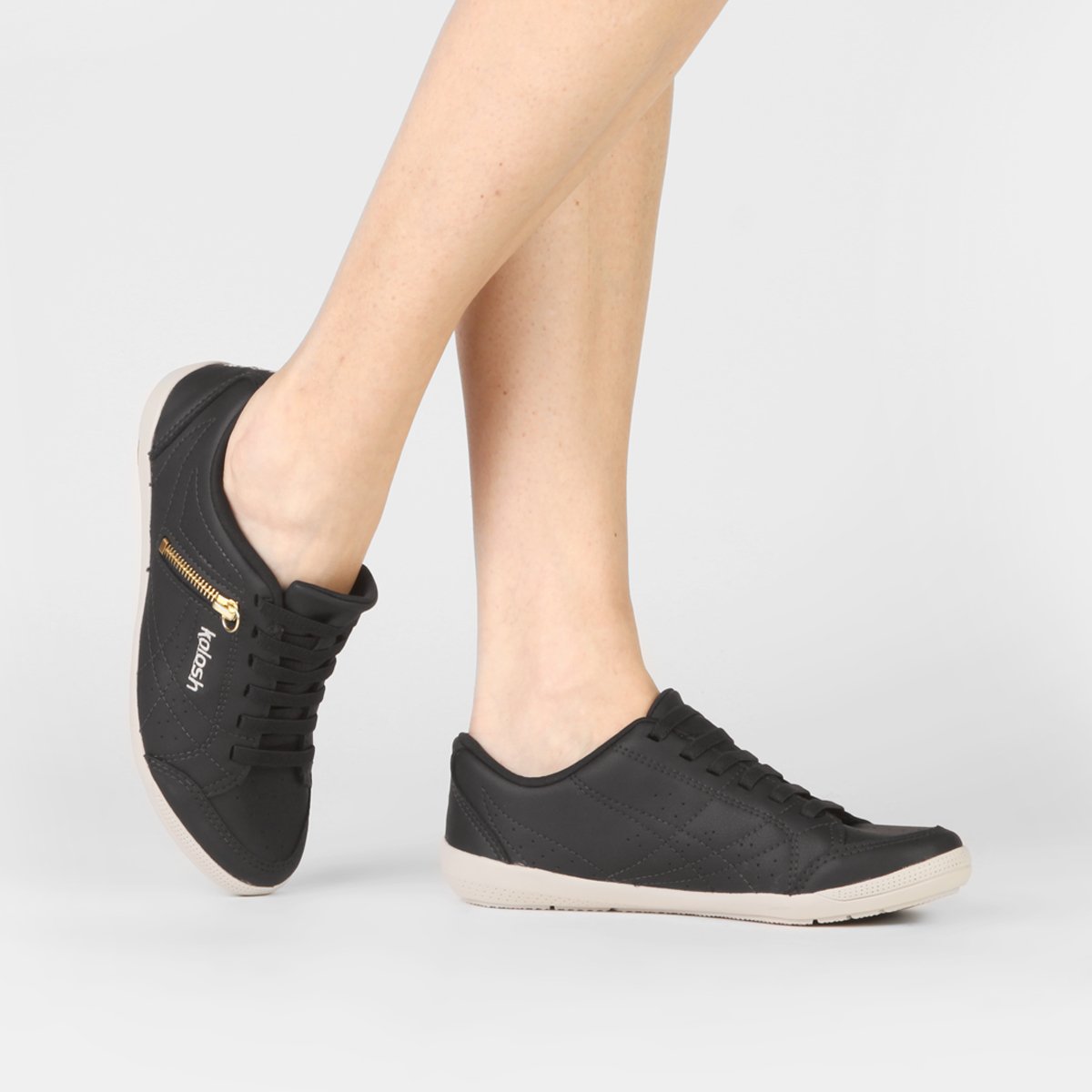 Tênis Kolosh Cadarço Elástico Feminino - Preto Menor preço em Tênis Kolosh Cadarço Elástico Feminino - Preto